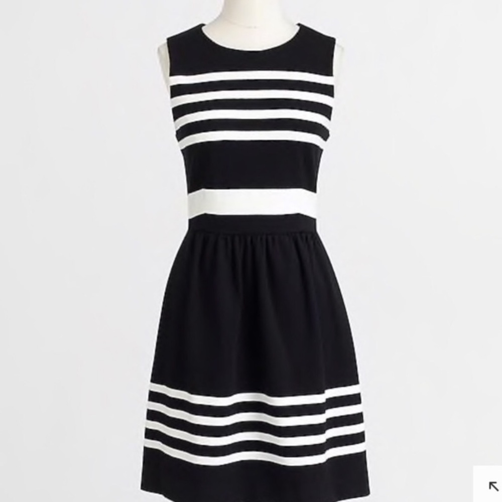 Black and white striped J.Crew dress XXS